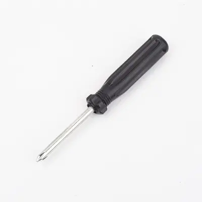 Dual-head screwdriver, Phillips and slotted, black handle