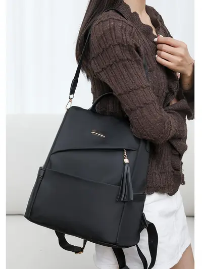 Damen Rucksack, Oxford-Stoff, lässig Pendler, schlichtes Design