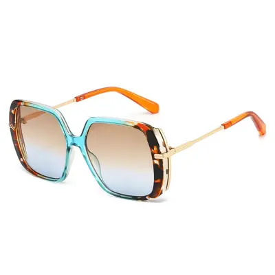 Unisex Large-Frame Sunglasses, Contrast Color Design - 12