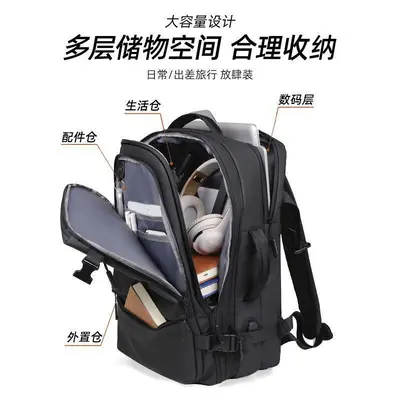 Men's Business Travel Laptop Backpack, Expandable, Large Capacity - 5