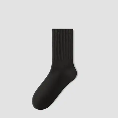 Damensocken reine Baumwolle Frühlings- und Herbstmodell Mittellange Socken Geruchsschutz Schweiß absorbierend Knochenloses Lauf- und Sportbaumwollsocken Weiß lange Socken - 12