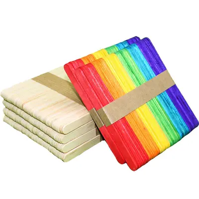 Ahşap Dondurma Çubuğu DIY El Sanatları Malzemesi 100 Adet