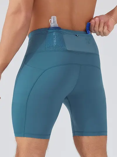 Men's Compression Running Shorts, Quick-Dry, Solid Color, Marathon - 5