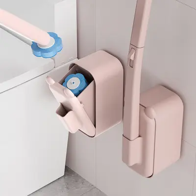 Wall-Mounted Disposable Toilet Brush for Bathroom Corner Cleaning