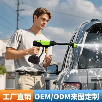 跨境无线便携洗车机专用高压洗车水抢锂电池强力增压泵刷车洗车器