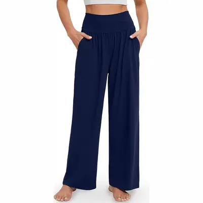 Damen Freizeit-Schlaghose Yoga Jogginghose, schmale Passform - 5