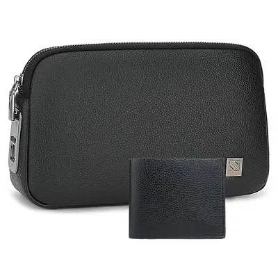 Smart Fingerprint Lock Men's Clutch Bag Litchi Leather Premium Large Capacity Organizer - 13