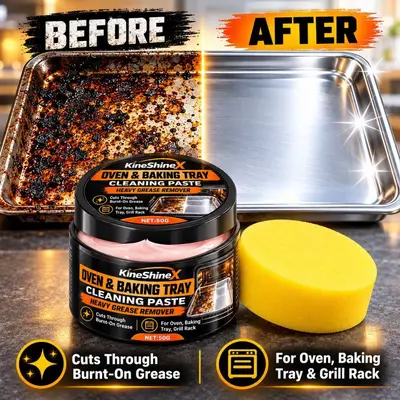 KineShineX fırın yağ temizleme macunu seti, 50 g, sarı sünger dahil