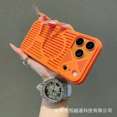 iPhone 14-17 Pro Max delikli soğutmalı metal kılıf