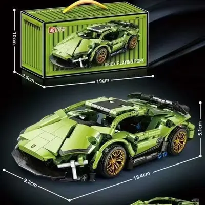 Lamborghini Building Block Remote Control Racing Car Model, Educational Set - 9