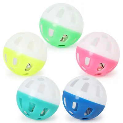 Dog Toy Ball Pipitao Foreign Trade Cat Colorful Plastic Two-Color Ball 3.8cm Bell Ball Pet Toy Wholesale