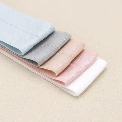 Yüksek Elastikiyetli Katlanmış Lastik Bant, Etek ve Pantolon Beli İçin, Renkli Yassı Şerit - 5
