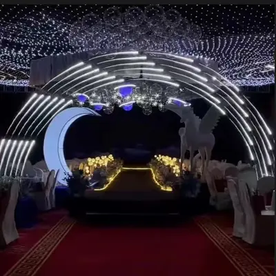 LED'li aydınlatmalı, akan su ışığı takip eden, 24V alçak voltajlı, dış mekan su geçirmez düğün atmosferi ışığı