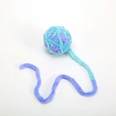 Cat Toy Ball with Bell and Colorful Yarn, Chew and Play - 11