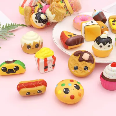 Mini PU Slow Rebound Simulation Food Squeeze Stress Relief Toy