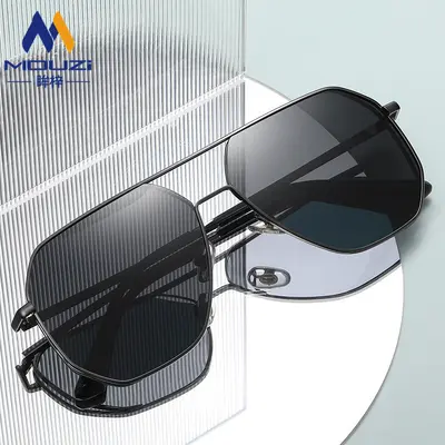 Polarized Large Frame Men's Sunglasses with UV Protection - 4