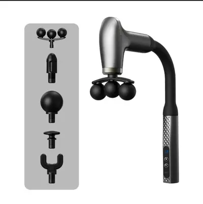 L-Shaped Hook Fascia Gun, Electric Massage Gun, Extended Back Reach, Silent, LCD Display, - 7