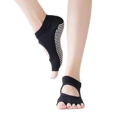 [Tükenmezden doğrudan üreticiden] Yoga çorapları kadınlar için noktalı beş parmaklı çoraplar kaymaz Pilates spor yoga bölünmüş parmaklı spor çorapları