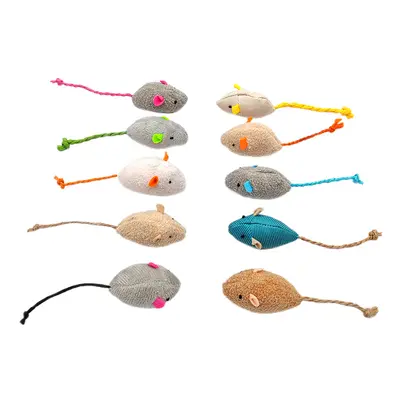Realistic Mouse Cat Toy Set, Chew-Resistant, Includes Catnip - 6