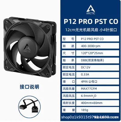 ARCTIC P12 PRO 12 cm High-Speed Computer Case Fan, High Air Pressure - 9