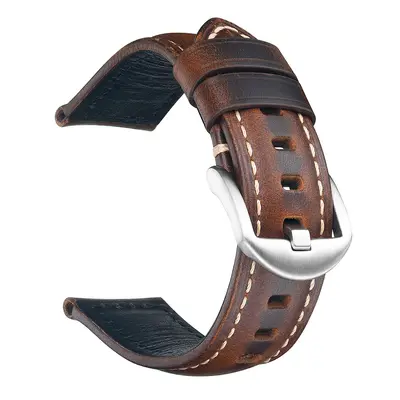 Handmade Vintage Genuine Leather Watch Strap, Oil-Waxed, 18-26 mm