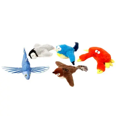 Plush Cat Toy with Electric Fish Tail, Sound and Swatting Action
