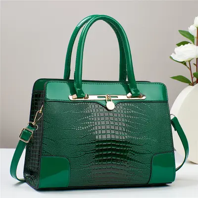 Crocodile Pattern Women's Crossbody Bag, Casual Mom Bag - 7