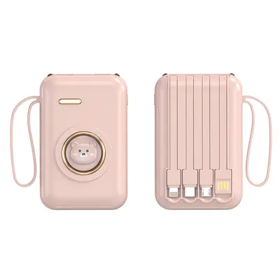 Wholesale portable power bank, with built-in cables, 20000 mAh large capacity, portable mobile power source, gift item, super large capacity