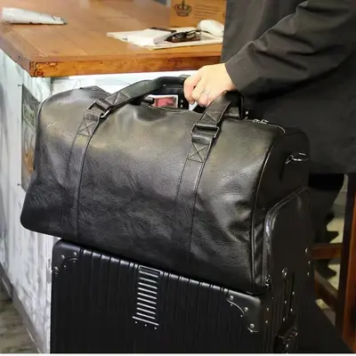 Herrenreisetasche, echtes Leder, Schuhfach, Bordgröße - 3
