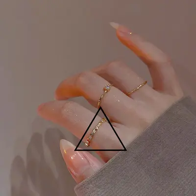 Zircon stone ring, natural color, open design - 7