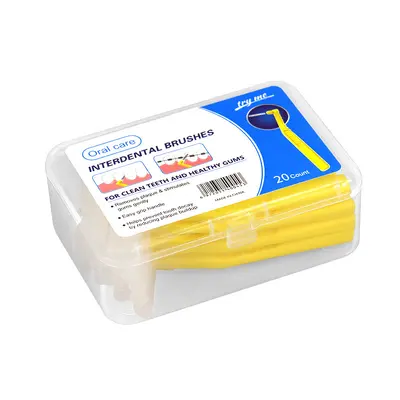 Orthodontic interdental brush L-shaped, box of 20