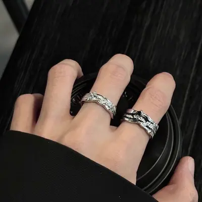 Star Burst Ring, Men and Women, Dark Style, Luxury