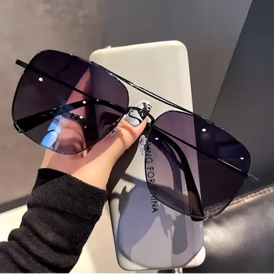 Oversized Double-Bridge Cycling Sunglasses, Toad Style - 1