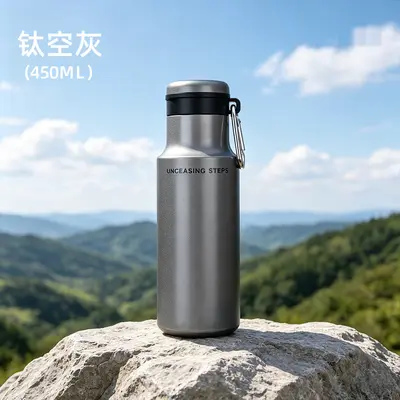 Erkek Spor Termos Bardak 316L Paslanmaz Çelik, Taşıma Askılı, Outdoor Su Şişesi - 9