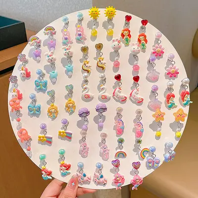 Mädchen-Ohrclips, nicht-piercing Kunstohringe - 2