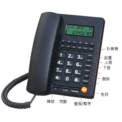 Shenzhen Telefon Hersteller Büro Haus Festnetztelefon mit Anruferanzeige, batterielos, LCD-Helligkeit einstellbar