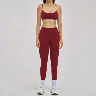 Yoga seti, çıplak hisli, ince askılı, güzel sırt - 9