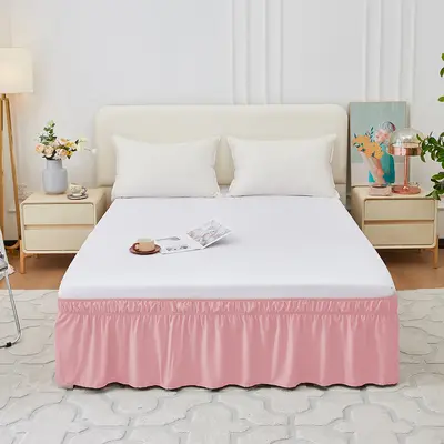 Elastik Lastikli Pliseli Otel Yatak Eteği, Düz Renk, Tek Kişilik