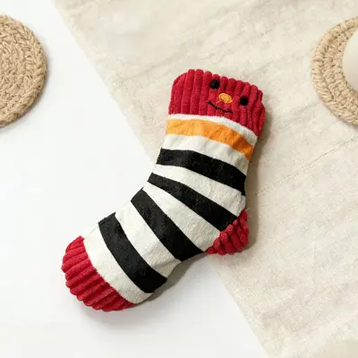 Sesli peluş çorap köpek oyuncağı, küçük ve orta ırk için, yavaş mama - 11