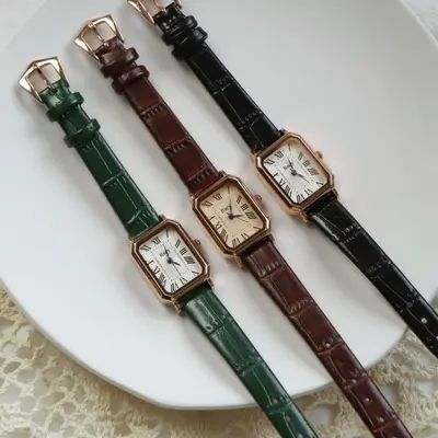 Rscy Vintage Women's Watch, Genuine Leather, Square Dial - 5
