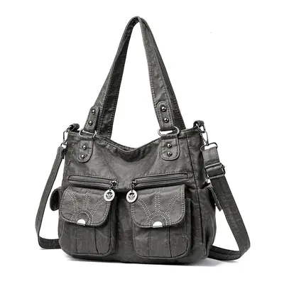 Soft Leather Large Capacity Women's Shoulder Bag - 6
