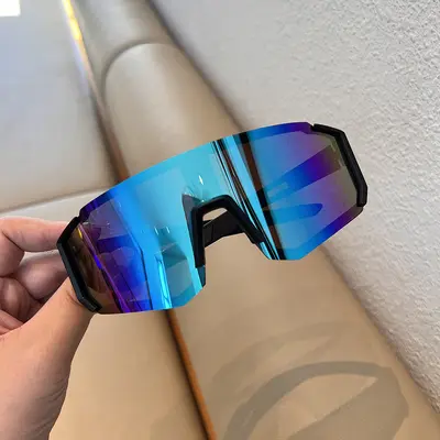 Square Sunglasses for Men with Large Faces, Windproof Cycling Glasses - 12