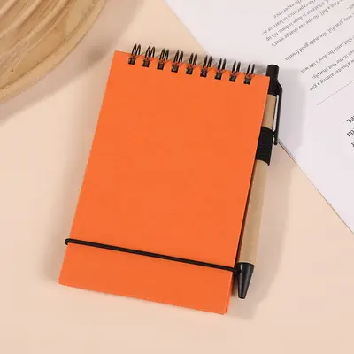 Mini Pocket Notebook with Tear-Off Pages and Pen Holder - 10