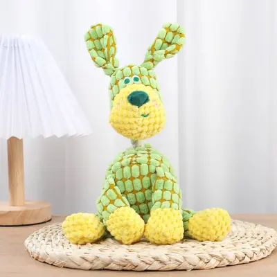 Plush Squeaky Dog Toy, Chew-Resistant Puppy Teething Toy - 8