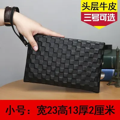 Herren-Clutch aus Rindsleder, Krokodilmuster - 8