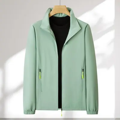 Stand-Collar Long-Sleeve Windproof Thin Windbreaker Jacket - 10