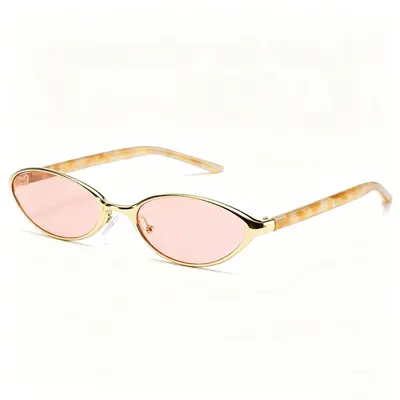 Metal Oval Small Frame UV400 Protection Sunglasses - 11