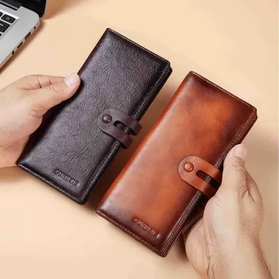 Men's Long Bifold Wallet with Multiple Card Slots, Light Luxury Business Style - 5
