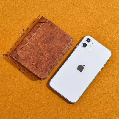 Men's Short Leather Wallet with Driver's License Slot, Ultra-Thin - 5