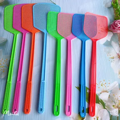 Thick Long-Handle Unbreakable Plastic Fly Swatter Large Size - 2
